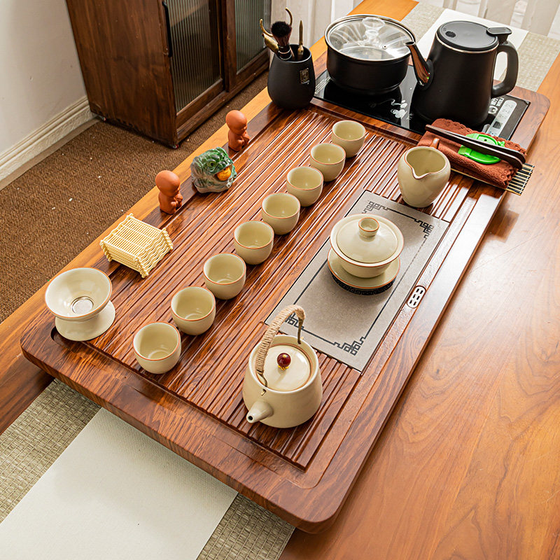 全套陶瓷茶具,全自动水壶,一体化茶盘,家庭客厅汝窑制茶功夫茶
