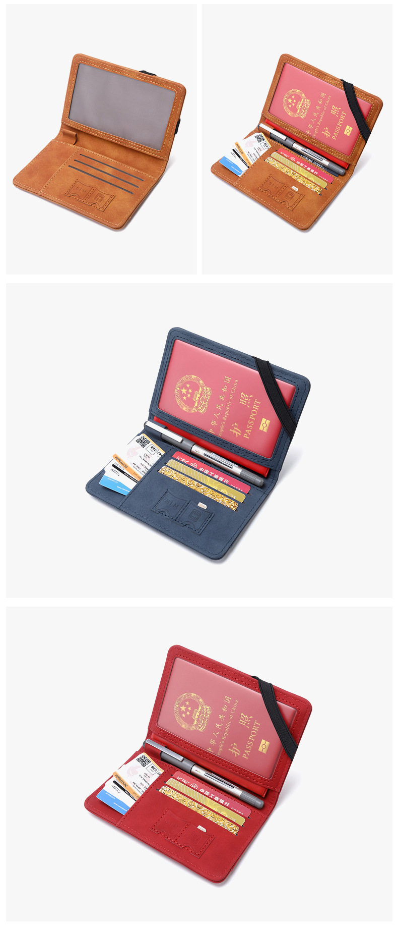 국경 간 새로운 RFID 도난 방지 여권 동전 지갑 2024 다기능 백신 카드 소지자 여행 지갑 여권 소지자
