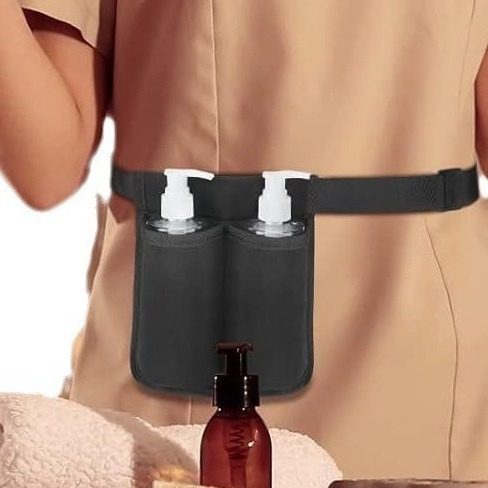 理疗师按摩师腰包按摩精油瓶皮套收纳包按摩乳液腰挂套保护套现货