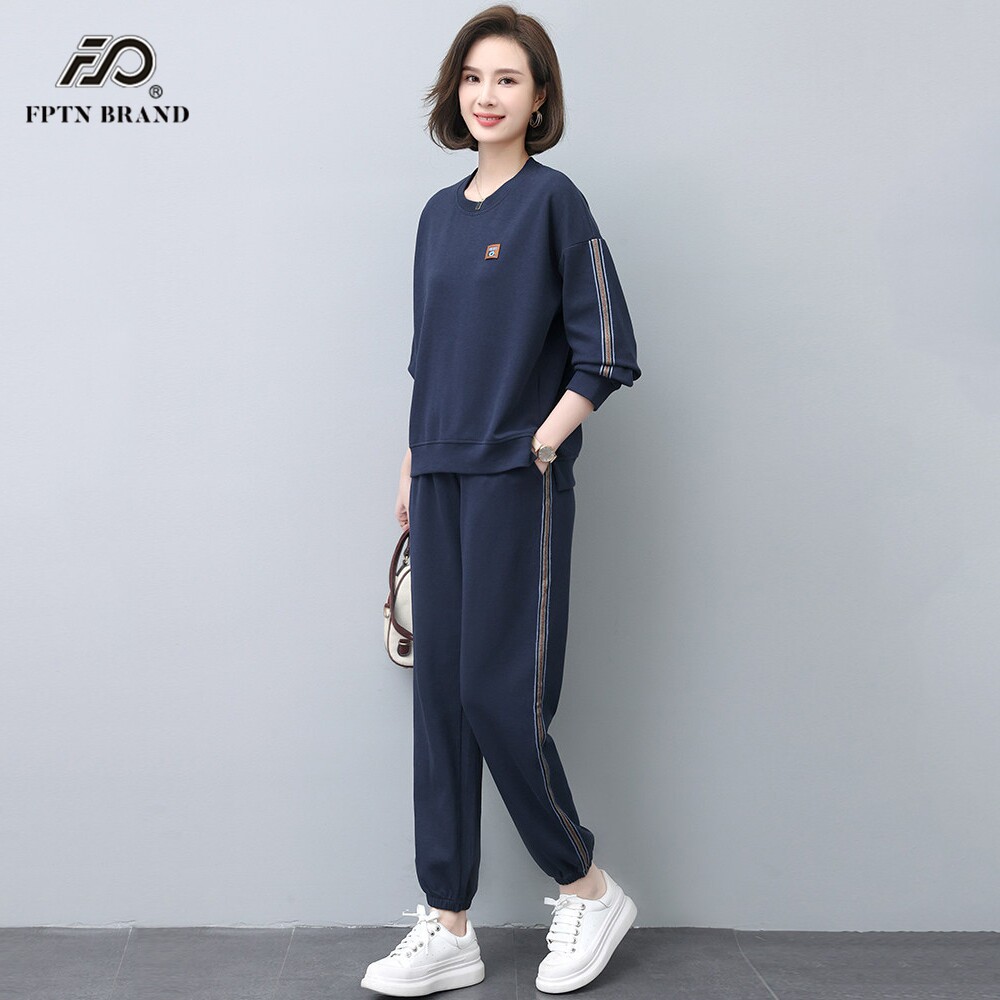 运动卫衣套装女2025春季新款时尚休闲妈妈洋气减龄时尚显瘦两件套