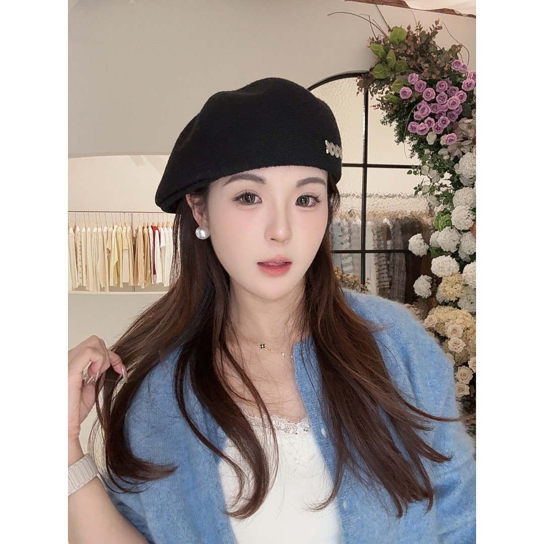 日系秋冬显脸小大头围贝雷帽女