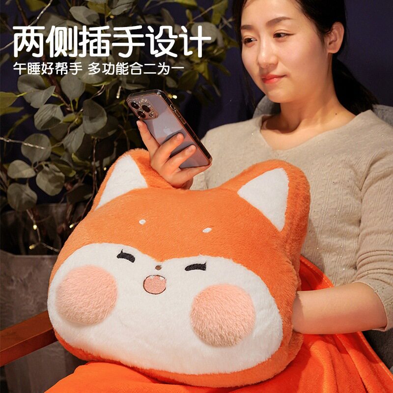 冬季加厚抱枕被子两用车