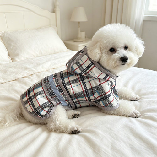宠物衣服夏季反光格纹小