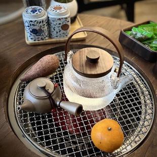 围炉煮茶壶玻璃耐高温大容量家用泡茶烧水壶可明火电陶炉蒸煮茶器