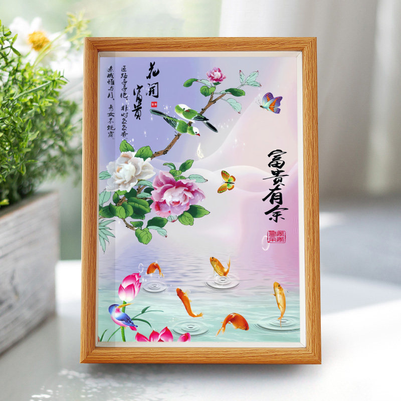 国画牡丹挂画客厅装饰画花开富贵风水中式挂画手绘真迹已裱装饰画