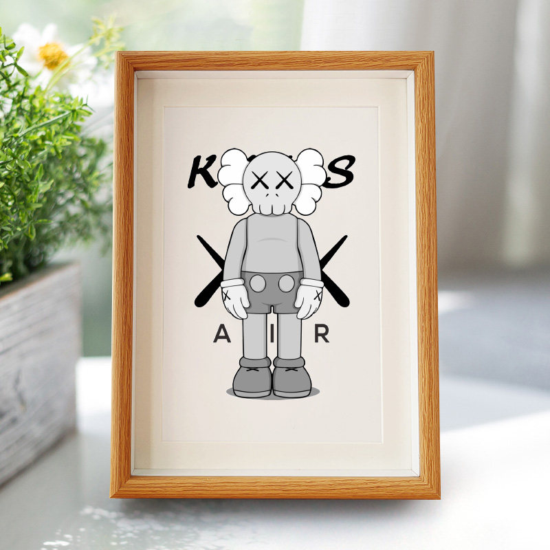 kaws潮流海报创意卡通波普客厅沙发店铺网相框装饰画有框壁画挂画