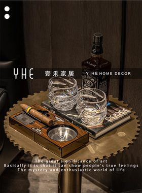 雪茄美式角几边欧洋酒主题