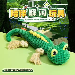 宠物玩具蜥蜴狗狗猫咪耐撕扯咬发声BB叫磨牙棉绳解闷毛绒玩具