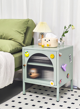 Gracey北欧收纳储物床头柜莫兰迪色抽屉式单开收纳卧室客厅边柜子