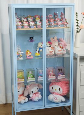 LUMA三面全景玻璃手办展示柜多巴胺彩色艺术品潮玩模型多层收纳柜