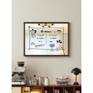 中古风小众艺术涂鸦镜子画客厅装饰画玄关入户斗柜咖啡角挂画创意