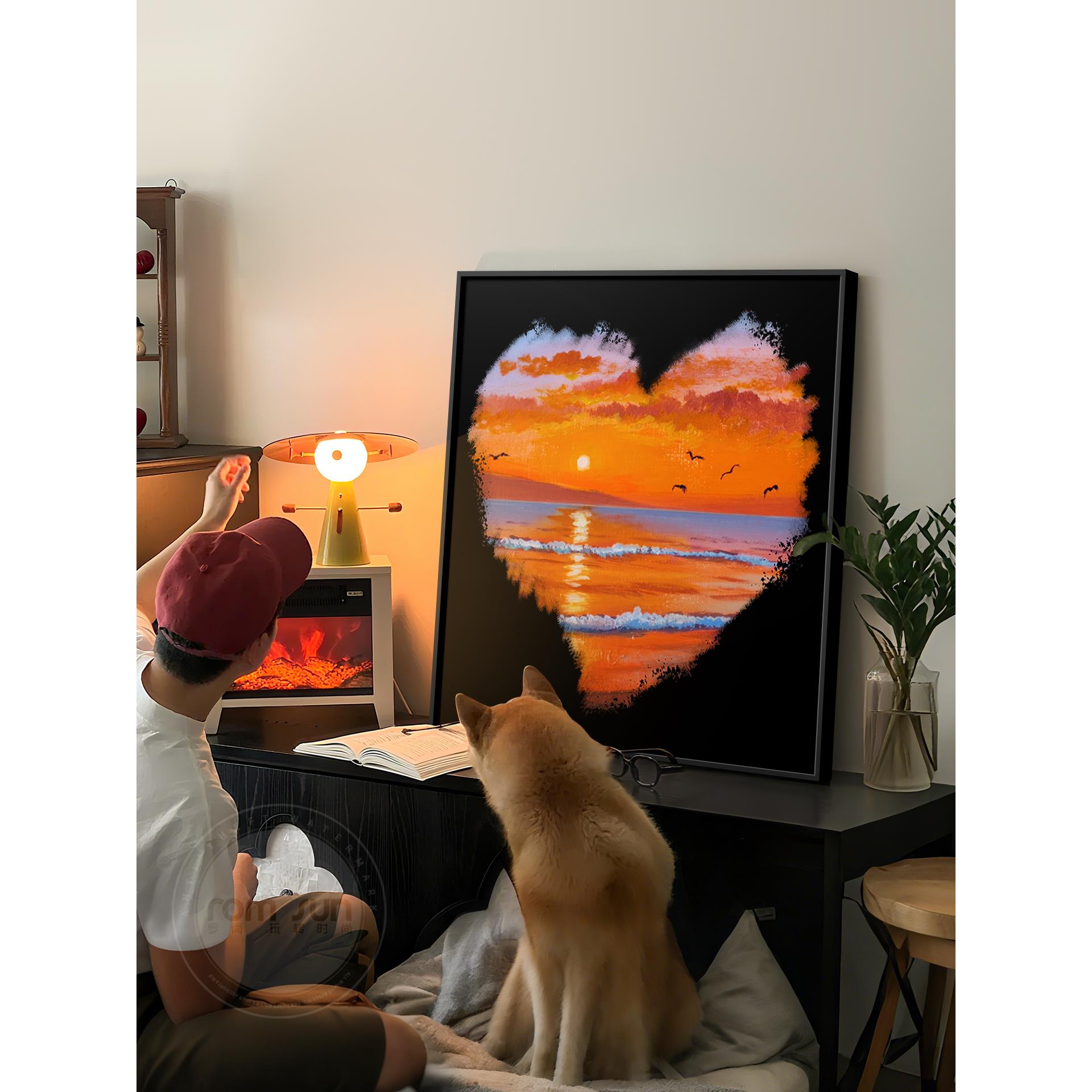 简约ins风客厅装饰画小众艺术卧室床头壁画现代海景风景餐厅挂画