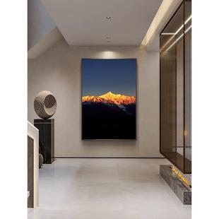 日照金山玄关装饰画客厅背景墙落地壁画高级感梅里雪山办公室挂画