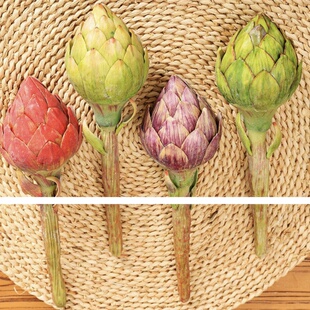 仿真花短枝小号洋蓟假花菜蓟家居装饰摆设塑料花朝鲜蓟花影楼拍摄