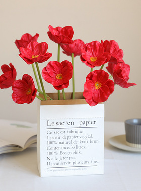 跨境仿真新款PU迷你罂粟假花人造花虞美人家居装饰样板间插花