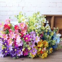 cây hoa giả trang trí trong nhà [Hoa của bờ bên kia] 7 nhánh Nhảy phong lan Hoa cúc mô phỏng Hoa lụa Hoa giả Hoa trang trí nhà cửa Hoa may mắn Mô phỏng hoa cúc Hoa cúc nhỏ hoa giả giá rẻ hoa giả