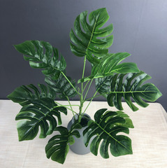 bình hoa lụa đẹp phòng khách Lá rùa lớn 12 lá mô phỏng lá rùa cây cảnh lá Monstera mô phỏng lá chuối alocasia lá chống thấm nước hoa giả lộc mai bán hoa giả