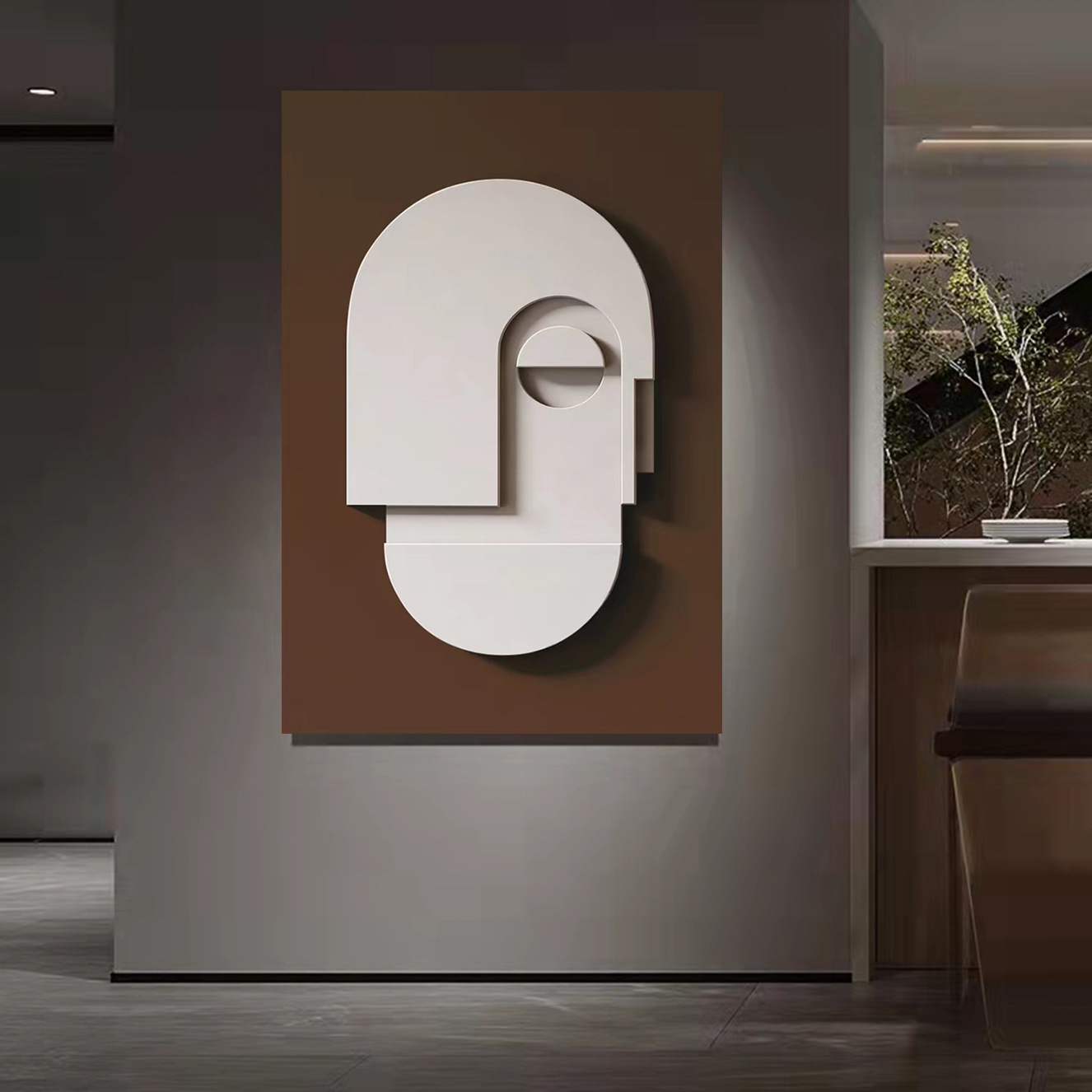 意式人像立体木雕客厅卧室装饰画样板房工作室展厅背景墙无框挂画图片