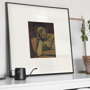 饰画北欧小众艺术壁画餐厅挂画抽象人物卡纸摆画 毕加索女人肖像装