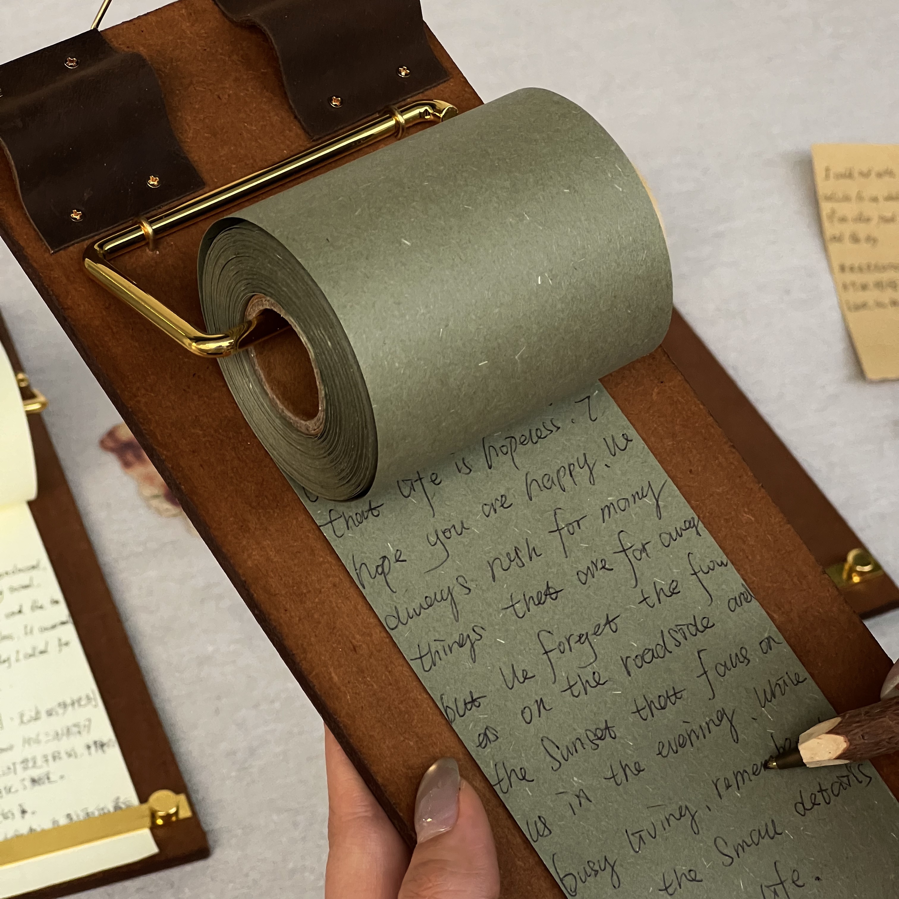 【卷纸便签】新款复古便签板夹便签纸可撕无粘性空白木板便签本