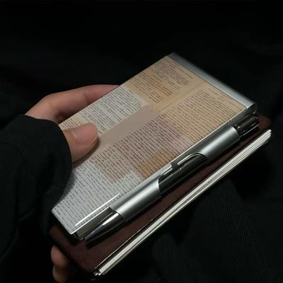 铁盒便签本随身笔记本口袋迷你记事上下翻可撕便签携带活页铝金属