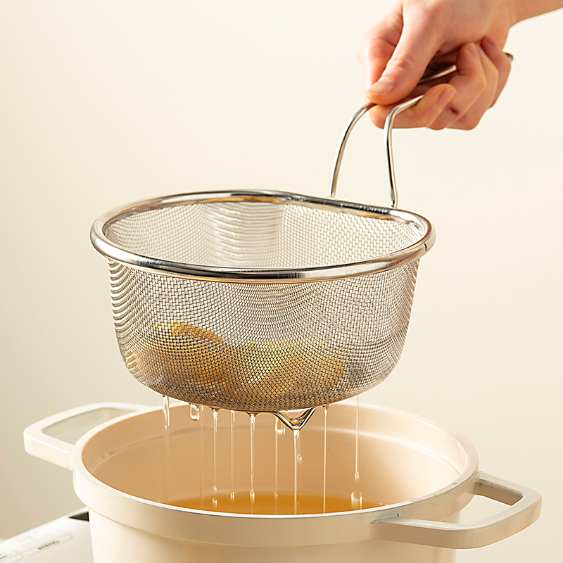 日本304不锈钢漏勺厨房煮面漏网面条过滤网捞面焯水网篮漏网火锅