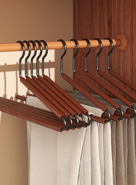 实木鹅型裤架挂裤子专用衣架家用无痕裤夹防滑z字型衣柜收纳神器
