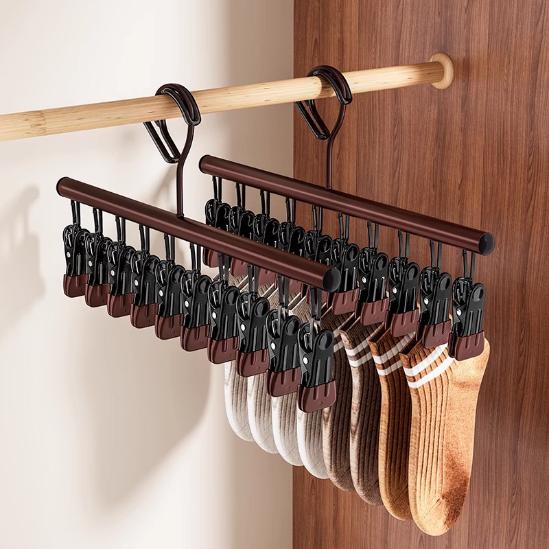 防风袜子晾衣架多夹子家用不锈钢多功能袜架子挂凉内衣内裤晒袜子