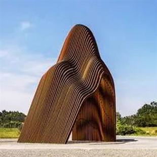 玻璃钢发光假山水景抽象圆管金属异形切片不锈钢镜面镂空雕塑摆件