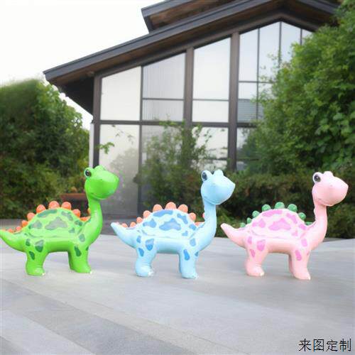 创意恐龙坐凳雕塑户外休闲座椅玻璃钢景观商场幼儿园落地门口摆件
