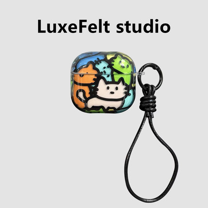 LuxeFelt Studio适用苹果airpods4保护套airpod pro3 pro2耳机壳ins个性高级苹果保护壳小猫可爱耳机壳