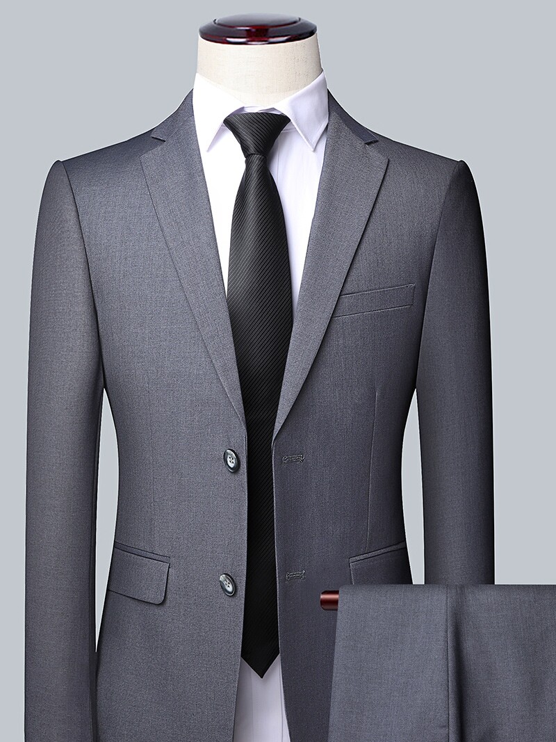MENS SUIT SUIT BUSINESS PROFESSIONAL FORMAL WEAR KOREAN VERSION SLIM SOLID COLOR CASUAL PROFESSIONAL PLUS SIZE SUIT TWO-PIECE JACKET