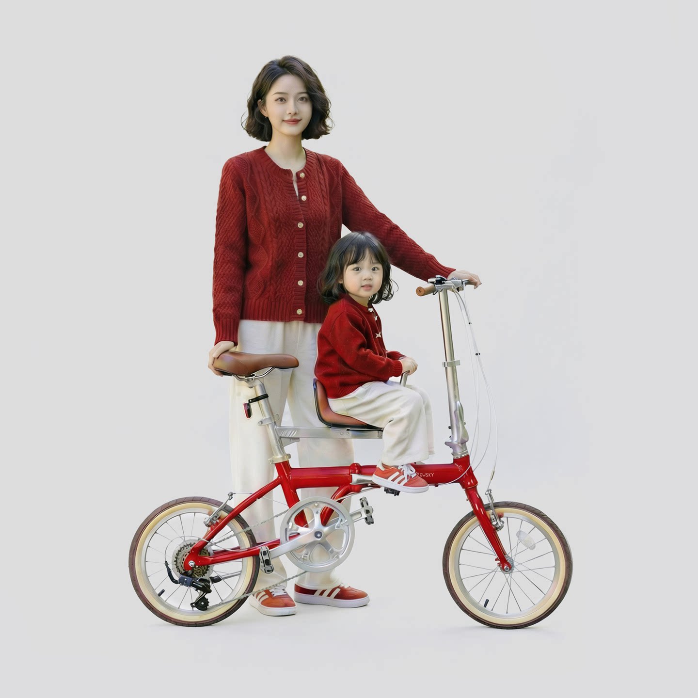 带娃自行车折叠自行车亲子自行车母子车一体超轻大人带孩子骑行