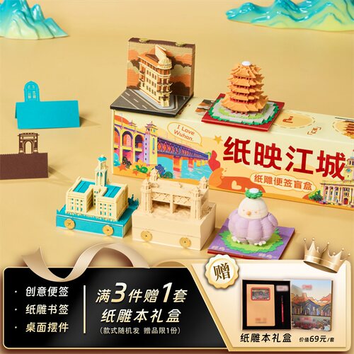武汉文创长江大桥黄鹤楼纸雕便签