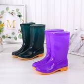 雨鞋 女士防滑保暖雨靴女式 水鞋 时尚 中筒胶鞋 成人加棉水靴