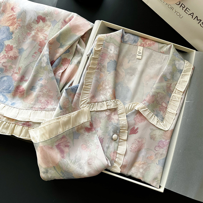 维多利亚真丝睡衣套装送女朋友