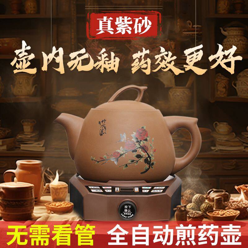 竹水溪紫砂煎药壶全自动熬药中药电煎壶家用药罐中医煎锅砂锅药煲