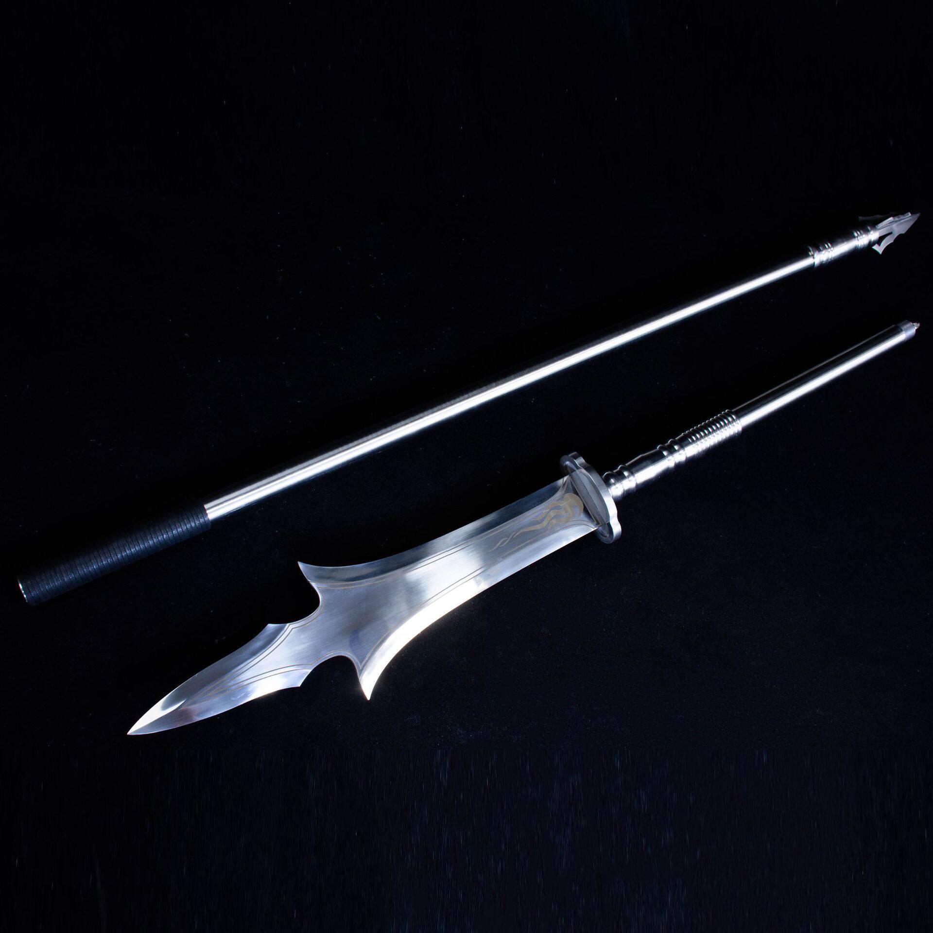 龙泉市刀剑三尖两刃银尖宝戟刀十八般兵器不锈钢长枪冷兵器未开刃