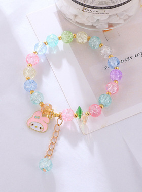 森系爆花水晶手链三丽欧系列ins少女韩版库洛米玉桂闺蜜学生手串