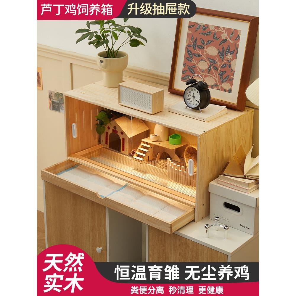 芦丁鸡饲养箱抽屉式专用全套造景小屋四季恒温箱幼鸡育雏鸡窝笼子