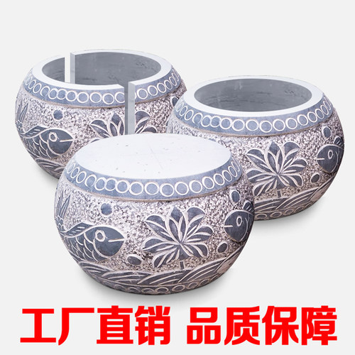 青石花岗岩墩子门口柱脚石柱墩石垫基石柱顶石庭院空心柱皮石圆墩