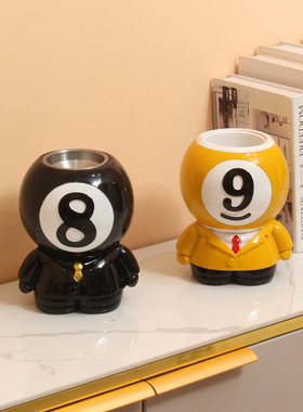 台球厅烟灰缸创意时尚台球会多功能台球厅房黑八防飞灰带盖烟灰缸