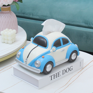 汽车纸巾盒家用客厅餐巾纸卷纸筒桌面卡通树脂收纳抽纸盒装饰摆件