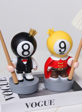 台球馆黑八迎宾桌面摆件台球公仔装饰台球爱好者周边男生生日礼物