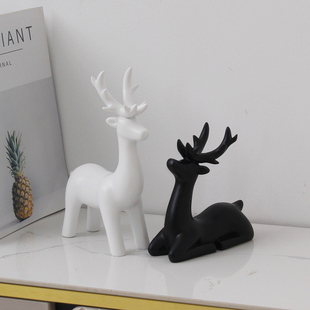 创意轻奢招财鹿摆件家居装饰品现代简约客厅电视酒柜乔迁新居礼品