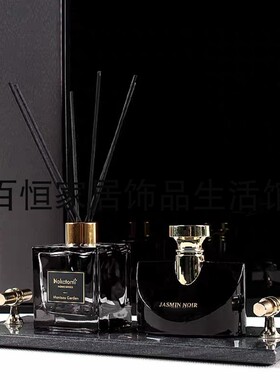 简约现代样板房卫浴洗手间摆件浴柜卫浴摆件托盘香薰家居饰品软装