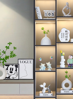 轻奢高档酒柜装饰工艺品摆件现代客厅电视柜玄关书房书柜软装套装