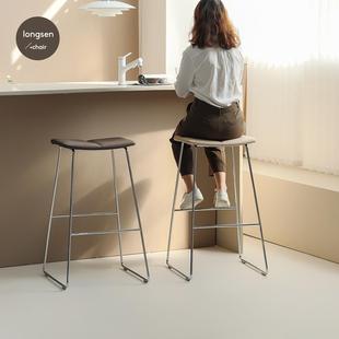 办公室茶水间脚垫现代简约酒吧吧台椅子舒服久坐高脚凳休闲前台椅