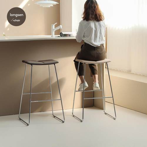 办公室茶水间脚垫现代简约酒吧吧台椅子舒服久坐高脚凳休闲前台椅