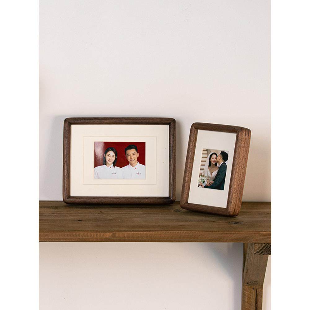 黑胡桃10英寸实木相框桌高端6英寸A4装饰品8相框安装木制水洗相框
